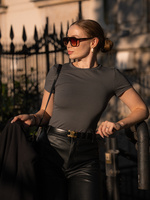 WOMEN'S SLIM T-SHIRT - STEEL
